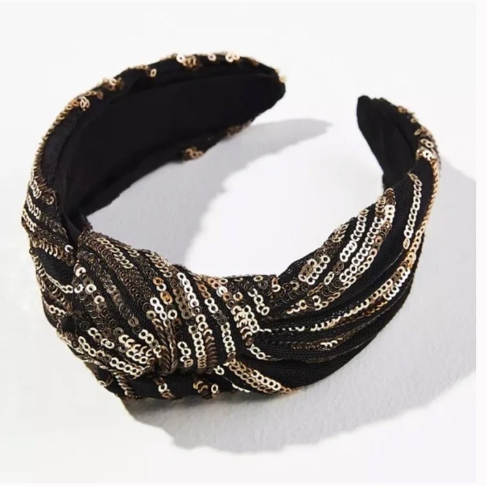 Metallic Knotted Sequin Boho Classy Chic Art Modern Party Hipster Headband